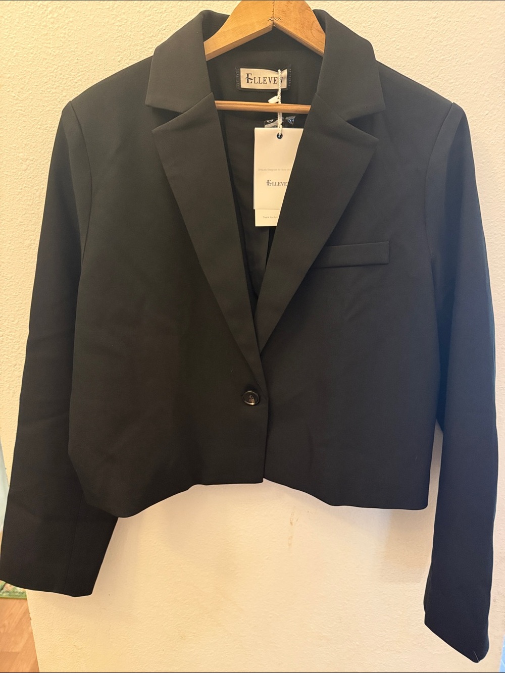 Black Cropped Blazer Jacket
